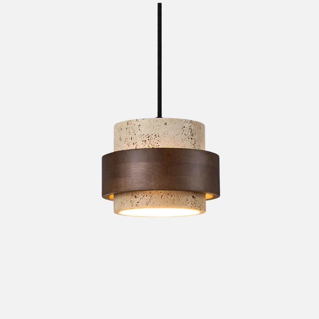 Auvé stone and wood pendant light for modern interiors
